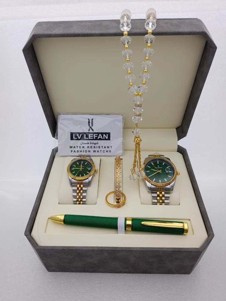Watches of Men Gift Set: Watch, Rosary, Pen & Cufflinks