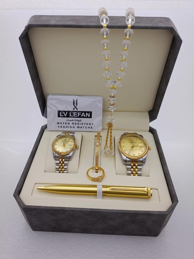 Watches of Men Gift Set: Watch, Rosary, Pen & Cufflinks